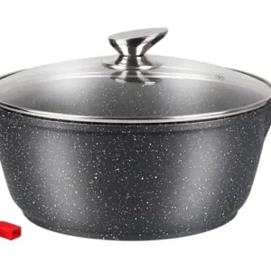 márványbevonatos tapadásmentes lábas fedővel 32 cm 9.8 l