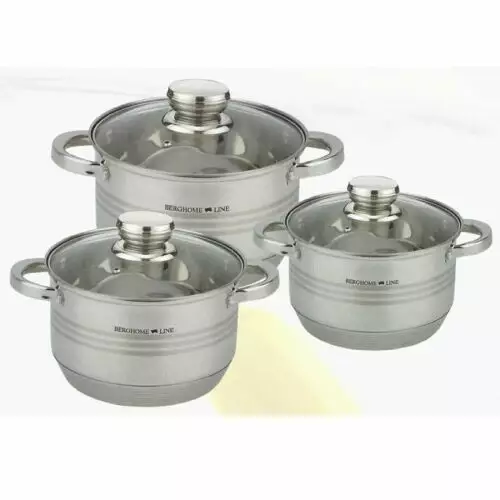 berghome line bl 1221 6 részes rozsdamentes edény készlet,16, 18, 20 cm berghome line bl 1221 6 részes rozsdamentes edény készlet,16, 18, 20 cm